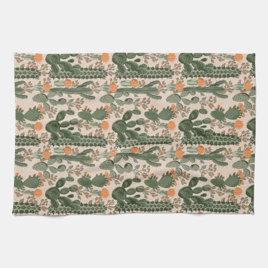 Buntes Kaktus-Muster Geschirrtuch (Horizontal)