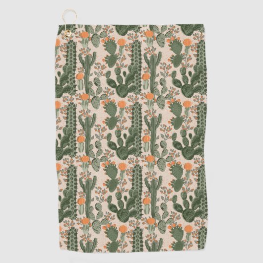Buntes Kaktus-Muster Golfhandtuch (Vorderseite)