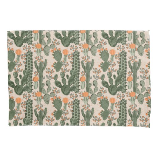 Buntes Kaktus-Muster Kissenbezug (Vorderseite-Links)