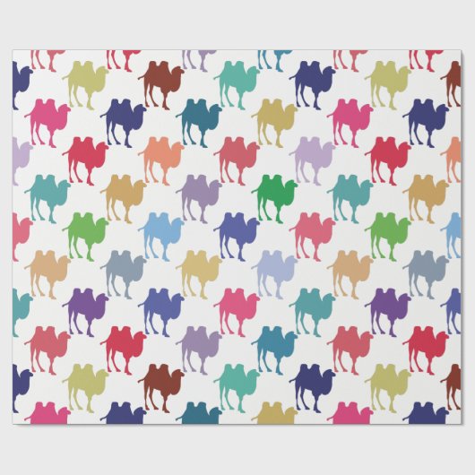 Buntes Kamelmuster Geschenkpapier (Flach)