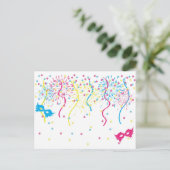 Buntes Karneval Postkarte (Stehend Vorderseite)