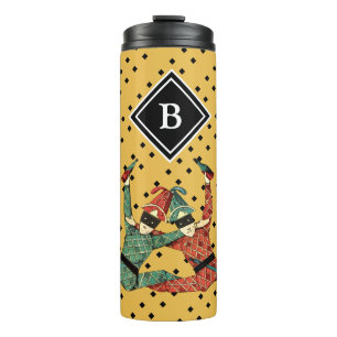 Buntes Karnevalfestival Monogrammierte Initialen Thermosbecher