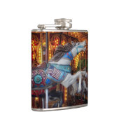 Buntes Karussell-Pferd und fröhliche gehen Runde Flachmann (Rechts)