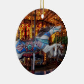 Buntes Karussell-Pferd und fröhliche gehen Runde Keramikornament (Rechts)