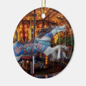 Buntes Karussell-Pferd und fröhliche gehen Runde Keramikornament (Links)