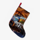 Buntes Karussell-Pferd und fröhliche gehen Runde Kleiner Weihnachtsstrumpf (Vorderansicht (hängend))