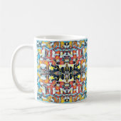 Buntes Katzen-Kaleidoskop Kaffeetasse (Links)