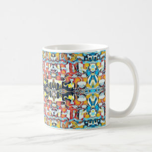 Buntes Katzen-Kaleidoskop Kaffeetasse