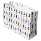 Buntes Katzen-Monogramm-große Geschenk-Tasche Große Geschenktüte (Rückseite Schrägansicht)