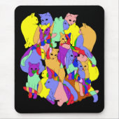 Buntes Katzen-Muster Mousepad (Vorne)