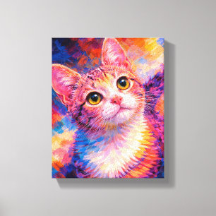 Buntes Katzenkunstposter Lebendige Katzenjungenm Leinwanddruck