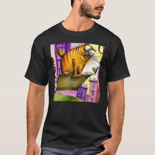 Buntes Katzenkunstwerk albernes Kätzchen T-Shirt