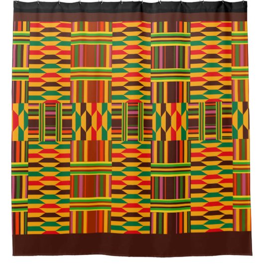 Buntes Kente Duschvorhang (Vorderseite)