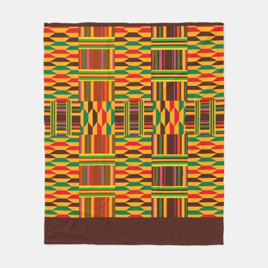 Buntes Kente Fleecedecke (Vorderseite)