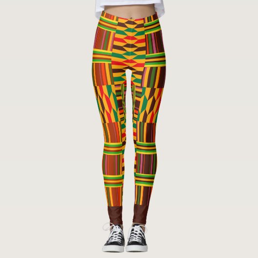 Buntes Kente Leggings (Vorderseite)