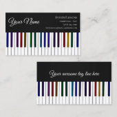 Buntes Klavier-Tastatur-Lehrer-Texter und Visitenkarte (Vorne/Hinten)