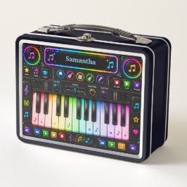 Buntes Klavier-Tastatur-Musikpanel Kinder Metall Brotdose