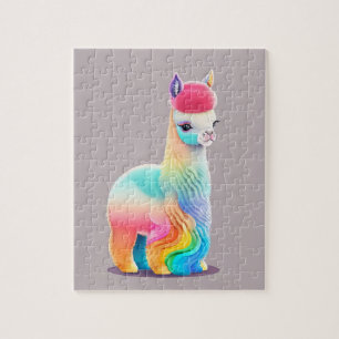 Buntes kleines Alpaka Puzzle
