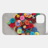 Buntes Knopf-Herz Case-Mate iPhone Hülle (Rückseite (Horizontal))
