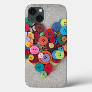 Buntes Knopf-Herz Case-Mate iPhone Hülle