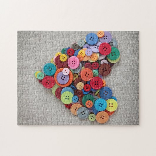 Buntes Knopf-Herz Puzzle (Horizontal)