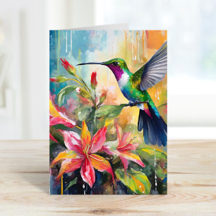 Buntes Kolibri-Moderne Kunst Karte
