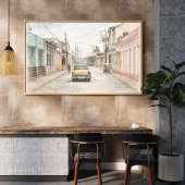 Buntes Kolonialstadt Kunstplakat Wandposter Poster