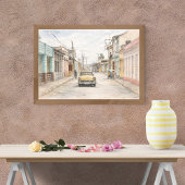 Buntes Kolonialstadt Kunstplakat Wandposter Poster