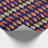 Buntes Korallenriff-Fisch-Packpapier Geschenkpapier (Ecke)