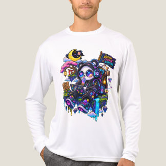 Buntes Kosmisches Cartoon-Abenteuer Grafik-T-Shirt Tri-Blend Shirt