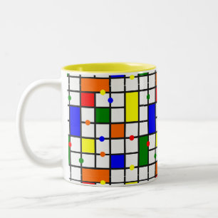 Buntes Kreuzworträtsel Zweifarbige Tasse
