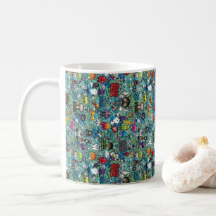 Buntes Kritzelmuster-Kaffeetasse Süße Cartoon- Kaffeetasse