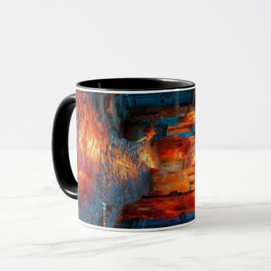 Buntes Kritzelmuster-Kaffeetasse | Süße Cartoon- Tasse (Vorderseite Links)