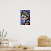 Buntes Kunstplakat Frau Poster (Küche)