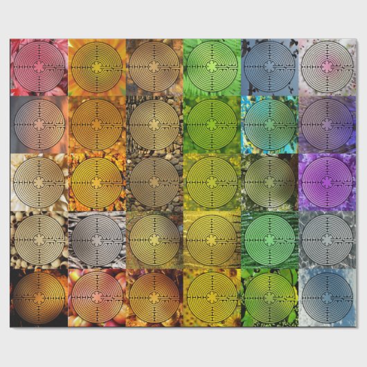 Buntes Labyrinth-Packpapier Geschenkpapier (Flach)