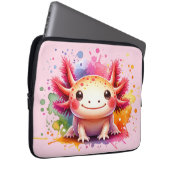 Buntes lächelndes Axolotl als Grafik Laptopschutzhülle (Vorne Rechts)
