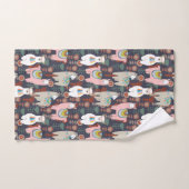 Buntes Lama-Muster Badhandtuch Set (Handtuch)