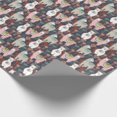Buntes Lama-Muster Geschenkpapier (Ecke)