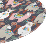 Buntes Lama-Muster Schneidebrett (Ecke)