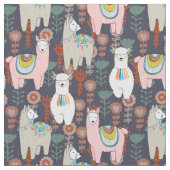 Buntes Lama-Muster Stoff (Nahaufnahme)