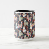 Buntes Lama-Muster Tasse (Zentrum)