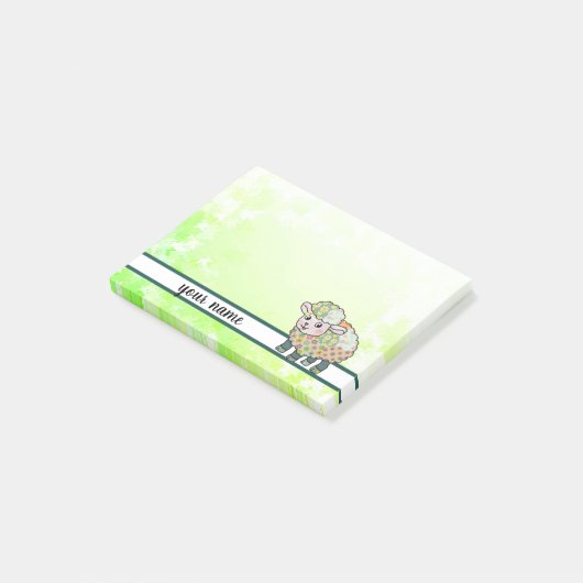 Buntes Lämmchen Post-it Klebezettel (angewinkelt)