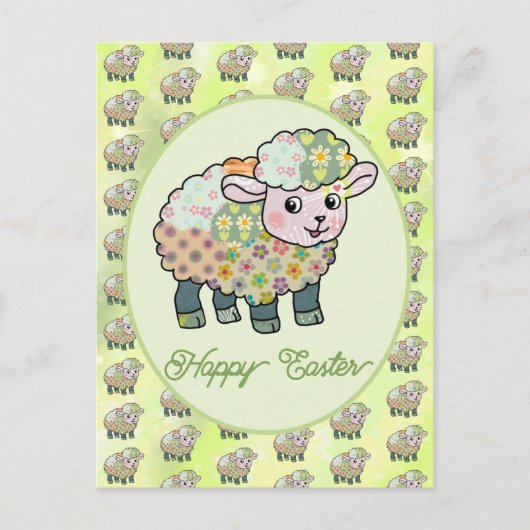 buntes Lämmchen postkarte (Vorderseite)