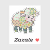 buntes Lämmchen  postkarte Aufkleber (Blatt)