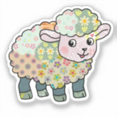 buntes Lämmchen postkarte Aufkleber (Vorderseite)