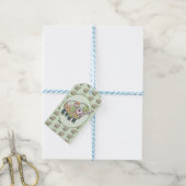 buntes Lämmchen  postkarte Geschenkanhänger (Mit Garn)
