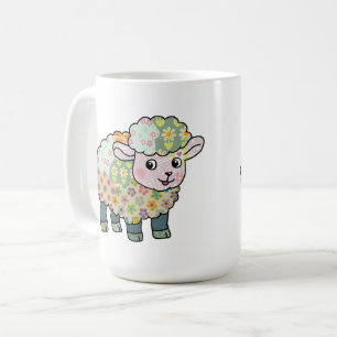 buntes Lämmchen postkarte Kaffeetasse