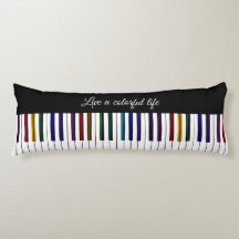 Buntes Leben-Musik-Klavier-Tastatur-Körper-Kissen