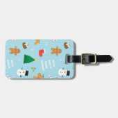 Buntes Lebkuchen-Schneemann-Weihnachtsmuster Gepäckanhänger (Vorderseite horizontal)