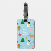 Buntes Lebkuchen-Schneemann-Weihnachtsmuster Gepäckanhänger (Rückseite vertikal)